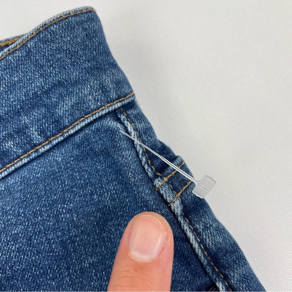 Halogen Jeans Straight Crop Womens Size 30x23” Frayed Ankle Embroidered Denim - Picture 6 of 14